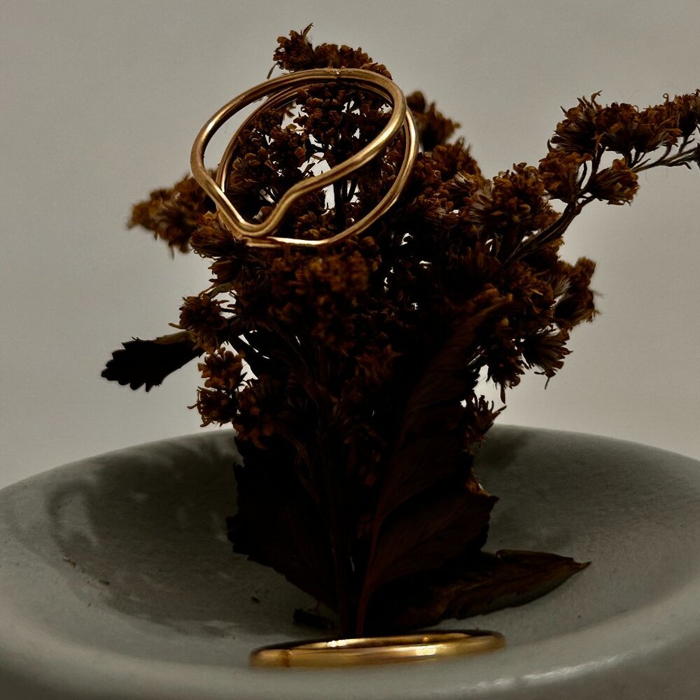 2 pcs set of rings stainless steel